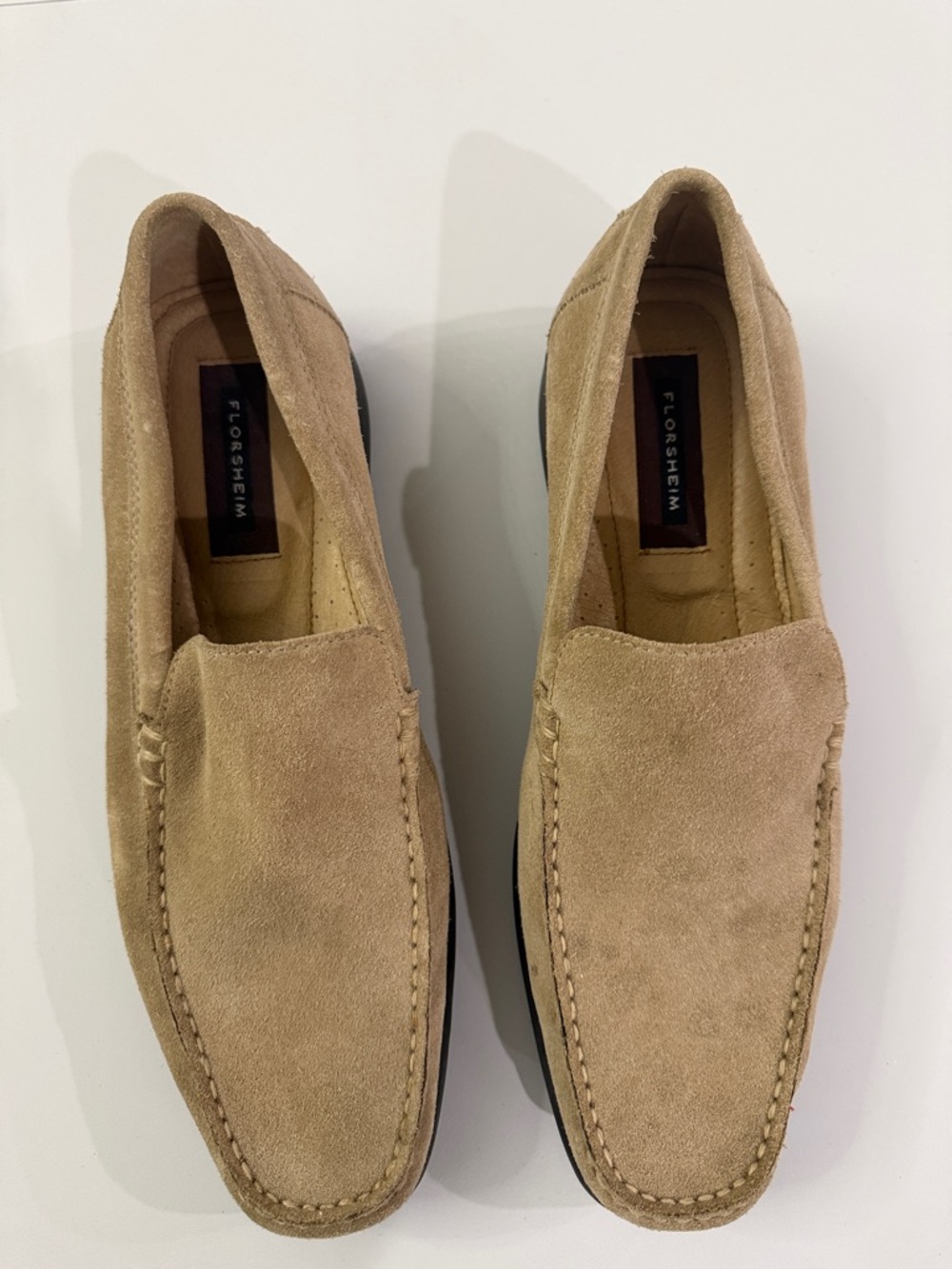 Florsheim Tan Suede Slip-On Loafers